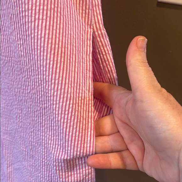 Sister Mary Floral Embroidered Seersucker Dress Cottagecore Boho Womens Sm - Picture 4 of 7